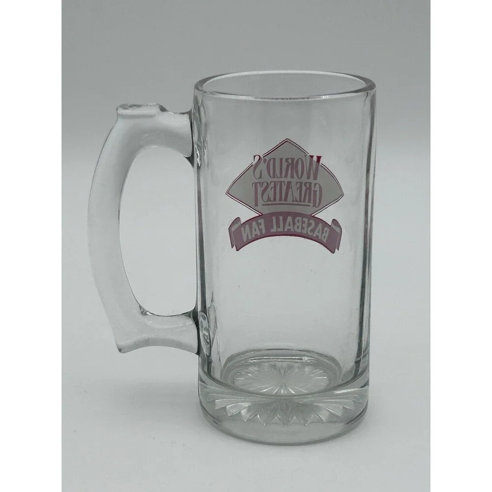 Worlds Greatest Baseball Fan Beer Mug 5.5” Dad Gift Baseball Lover